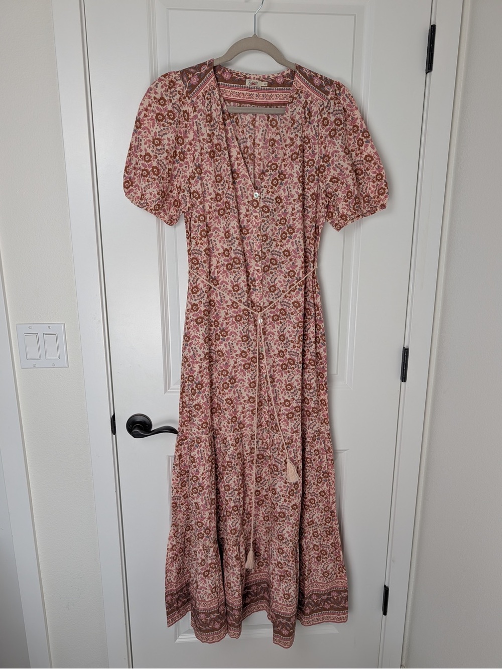 Faherty Orinda Organic Cotton Maxi Dress Earth Block Print